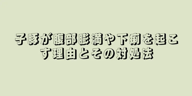 子豚が腹部膨満や下痢を起こす理由とその対処法
