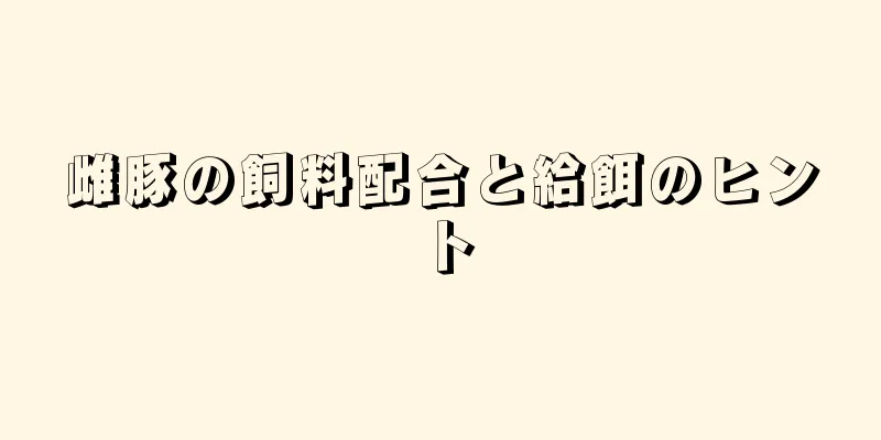 雌豚の飼料配合と給餌のヒント