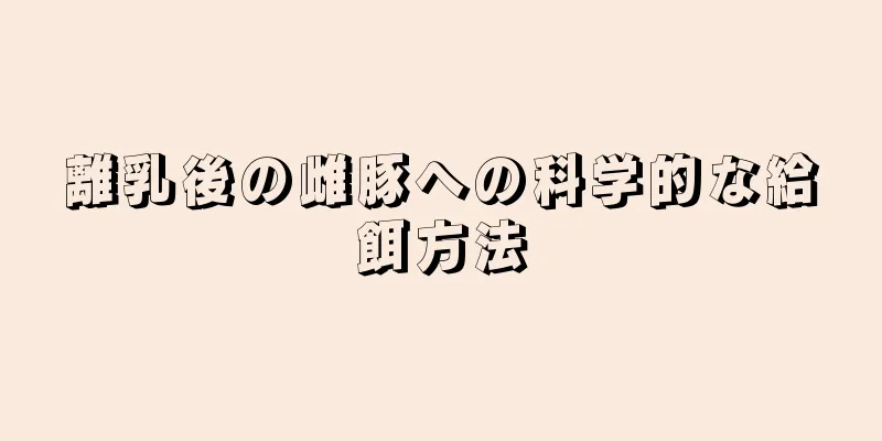 離乳後の雌豚への科学的な給餌方法