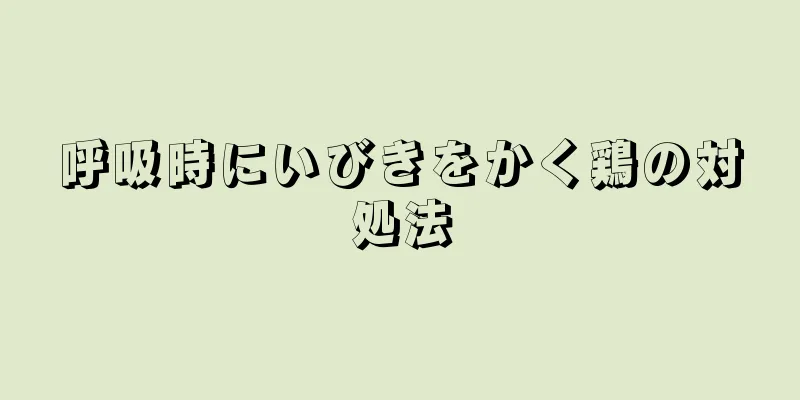 呼吸時にいびきをかく鶏の対処法