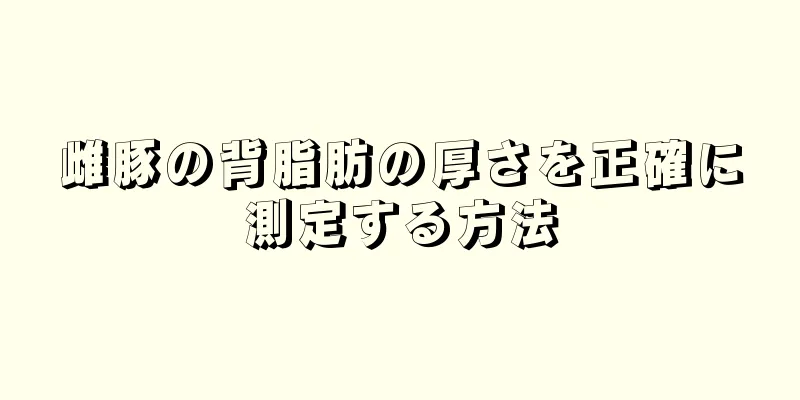 雌豚の背脂肪の厚さを正確に測定する方法