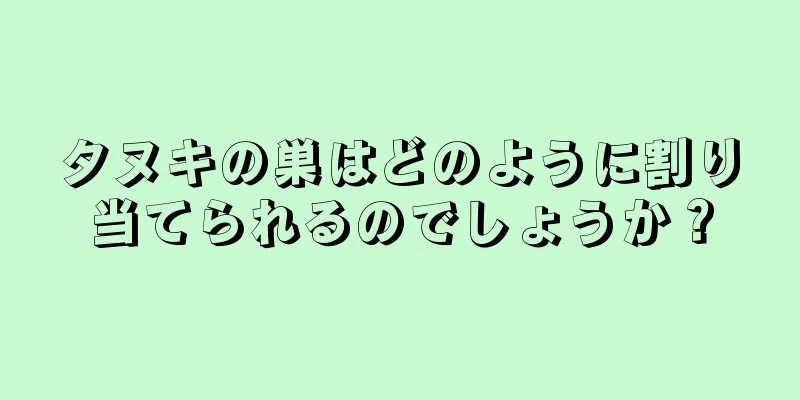 タヌキの巣はどのように割り当てられるのでしょうか？