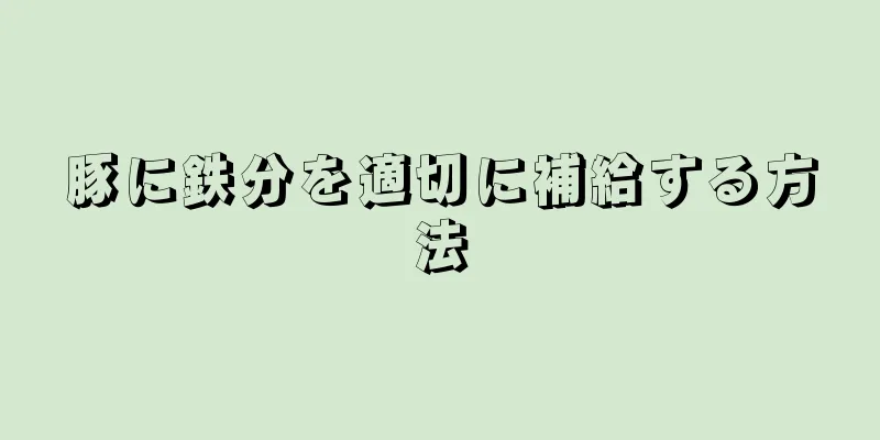 豚に鉄分を適切に補給する方法