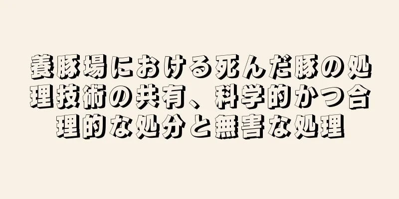 養豚場における死んだ豚の処理技術の共有、科学的かつ合理的な処分と無害な処理