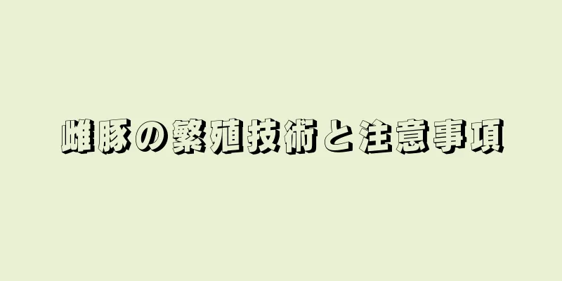 雌豚の繁殖技術と注意事項