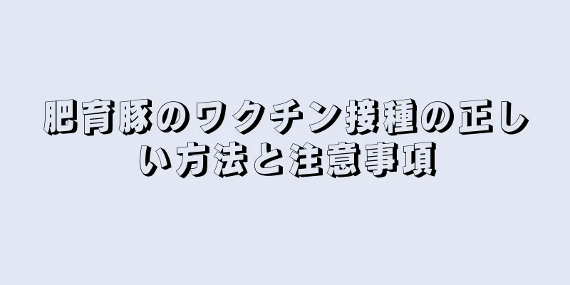肥育豚のワクチン接種の正しい方法と注意事項