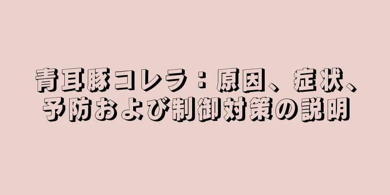 青耳豚コレラ：原因、症状、予防および制御対策の説明