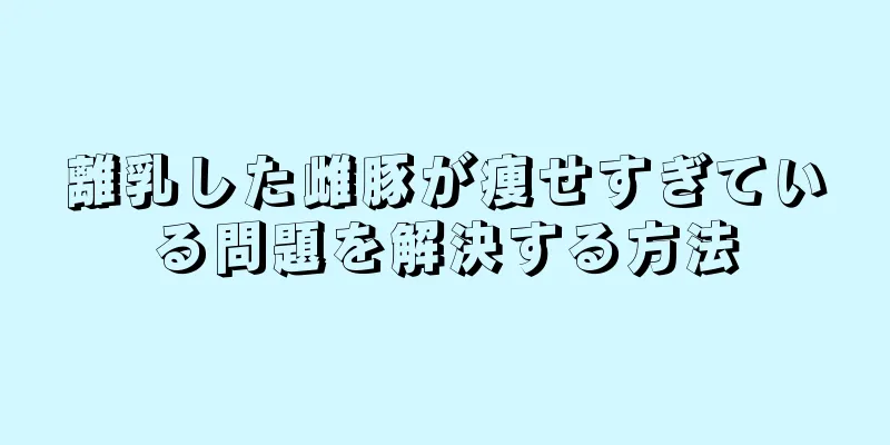離乳した雌豚が痩せすぎている問題を解決する方法