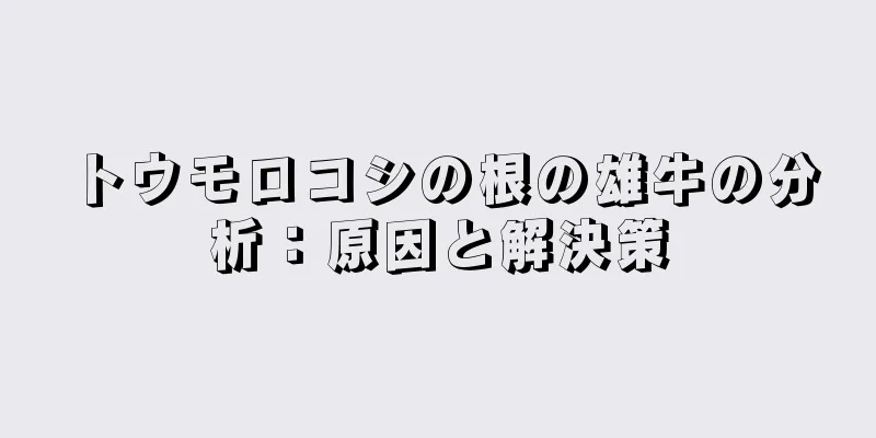 トウモロコシの根の雄牛の分析：原因と解決策