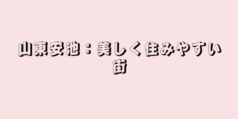 山東安池：美しく住みやすい街
