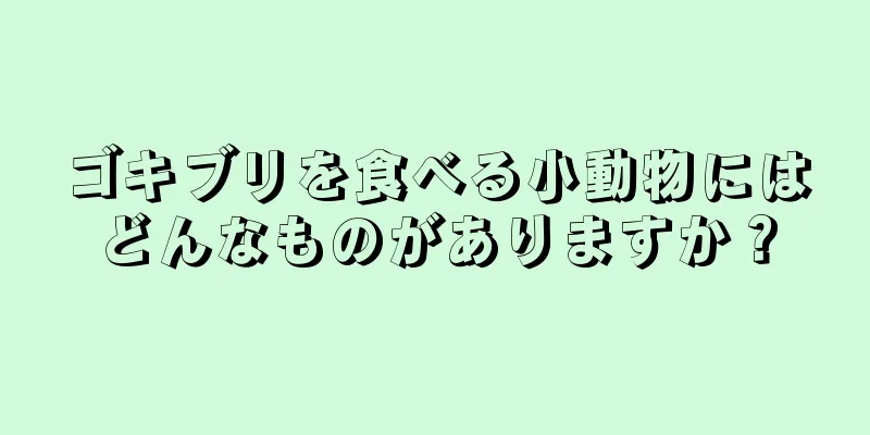 ゴキブリを食べる小動物にはどんなものがありますか？