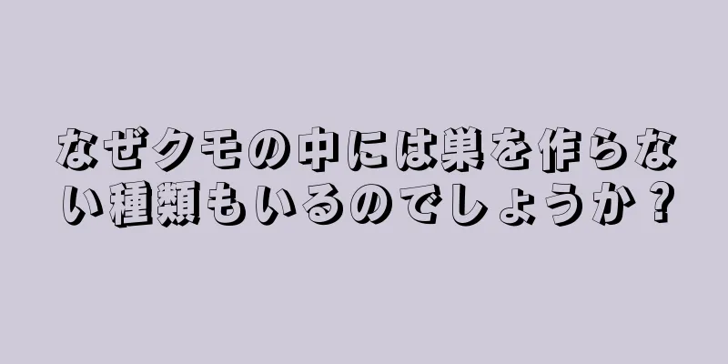 なぜクモの中には巣を作らない種類もいるのでしょうか？