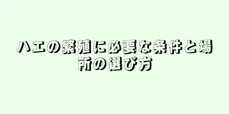 ハエの繁殖に必要な条件と場所の選び方