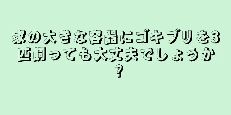 家の大きな容器にゴキブリを3匹飼っても大丈夫でしょうか？