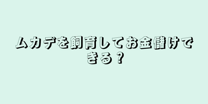 ムカデを飼育してお金儲けできる？