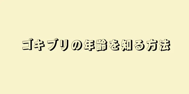 ゴキブリの年齢を知る方法