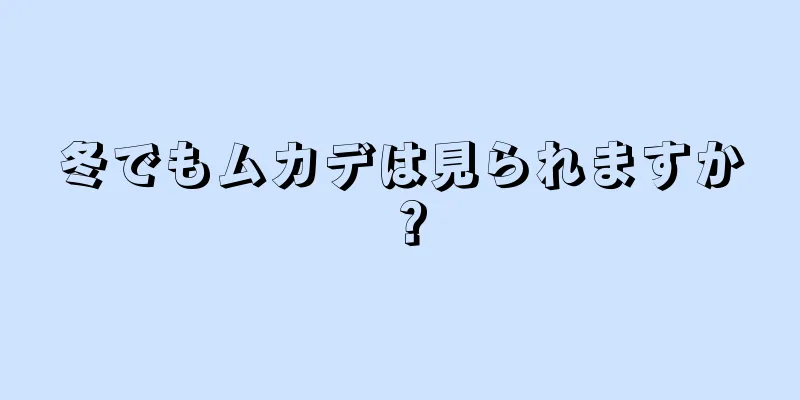 冬でもムカデは見られますか？