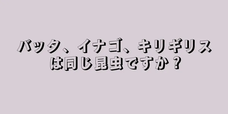 バッタ、イナゴ、キリギリスは同じ昆虫ですか？