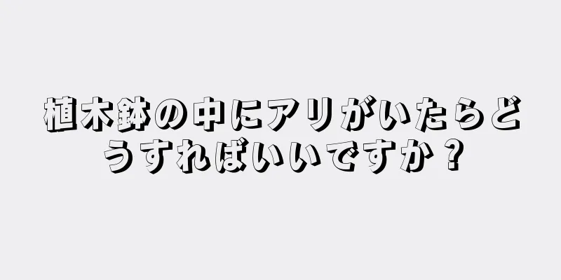 植木鉢の中にアリがいたらどうすればいいですか？