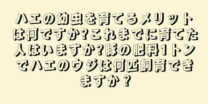 ハエの幼虫を育てるメリットは何ですか?これまでに育てた人はいますか?豚の肥料1トンでハエのウジは何匹飼育できますか？