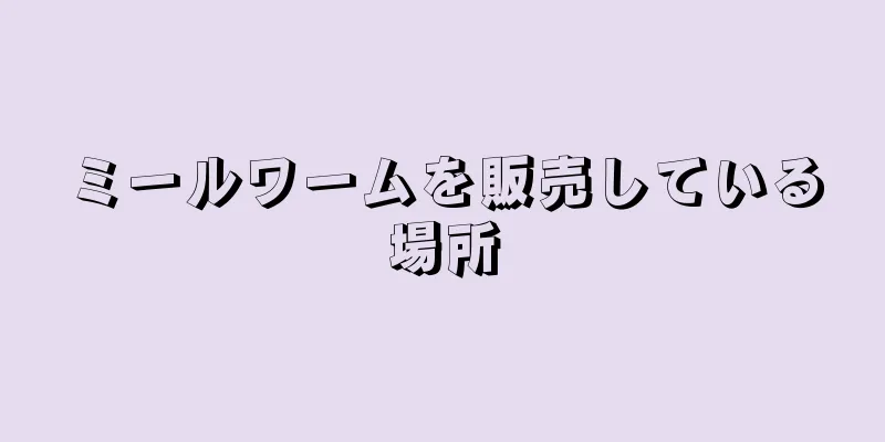 ミールワームを販売している場所