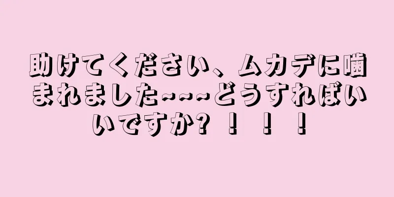 助けてください、ムカデに噛まれました~~~どうすればいいですか? ！ ！ ！