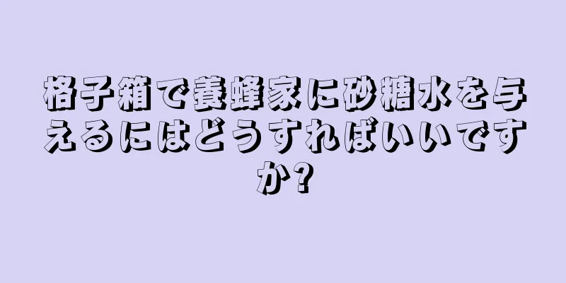 格子箱で養蜂家に砂糖水を与えるにはどうすればいいですか?