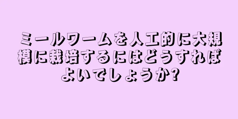 ミールワームを人工的に大規模に栽培するにはどうすればよいでしょうか?