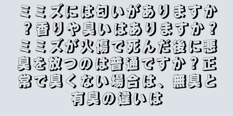 ミミズには匂いがありますか？香りや臭いはありますか？ミミズが火傷で死んだ後に悪臭を放つのは普通ですか？正常で臭くない場合は、無臭と有臭の違いは
