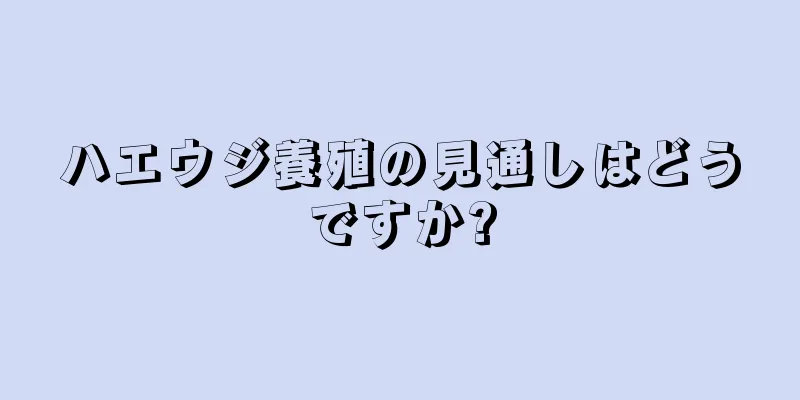 ハエウジ養殖の見通しはどうですか?