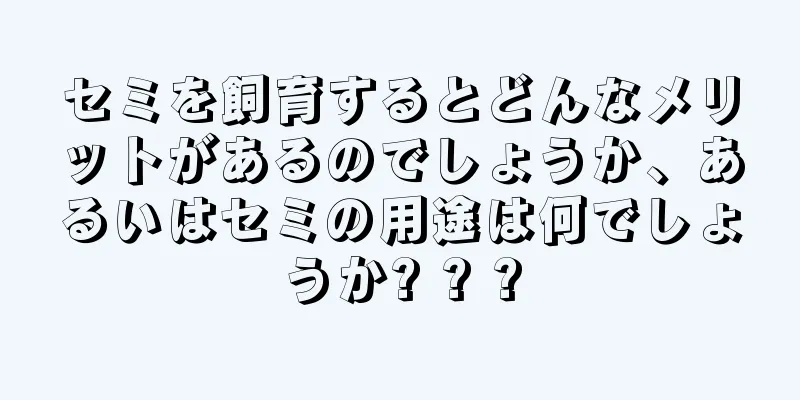 セミを飼育するとどんなメリットがあるのでしょうか、あるいはセミの用途は何でしょうか? ? ?