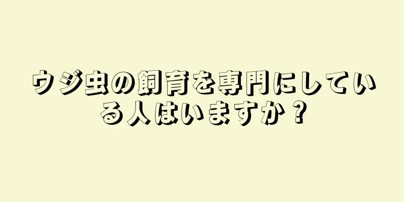 ウジ虫の飼育を専門にしている人はいますか？