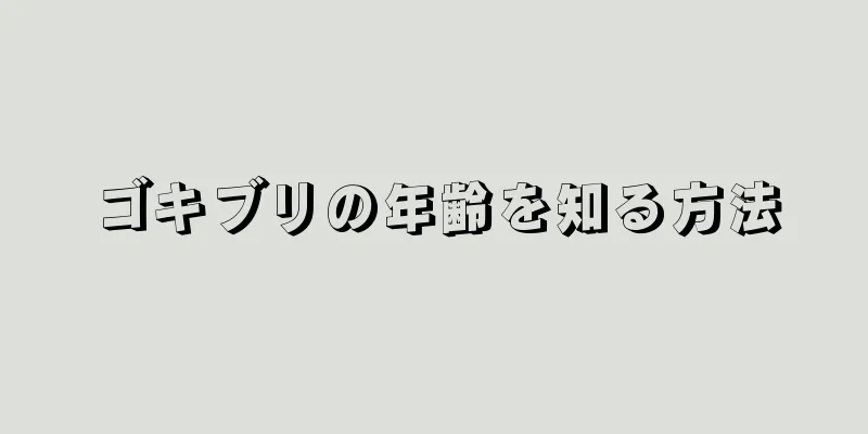 ゴキブリの年齢を知る方法