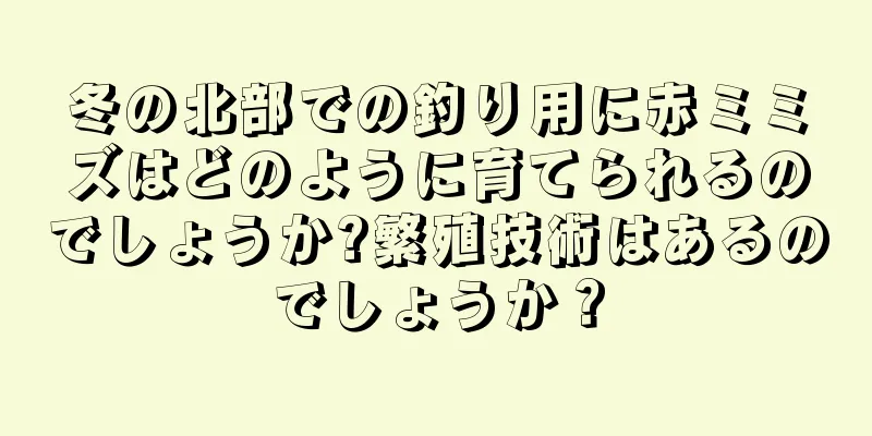 冬の北部での釣り用に赤ミミズはどのように育てられるのでしょうか?繁殖技術はあるのでしょうか？