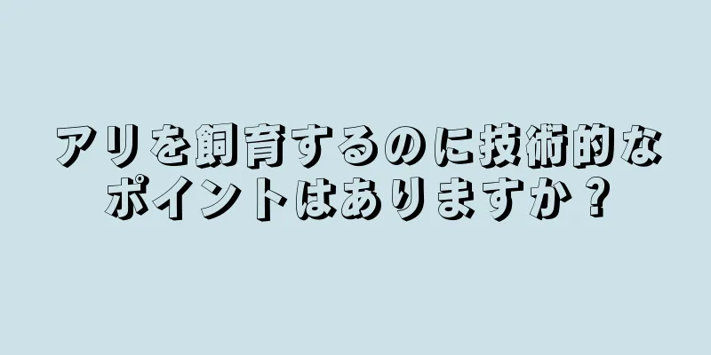 アリを飼育するのに技術的なポイントはありますか？