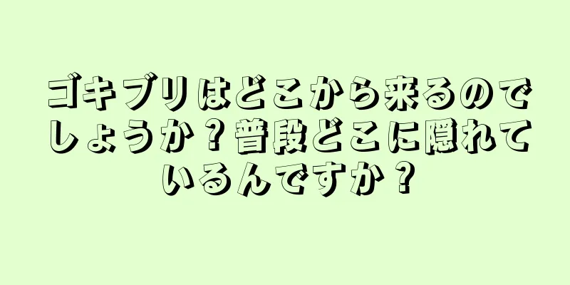 ゴキブリはどこから来るのでしょうか？普段どこに隠れているんですか？