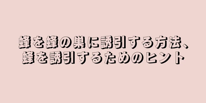 蜂を蜂の巣に誘引する方法、蜂を誘引するためのヒント