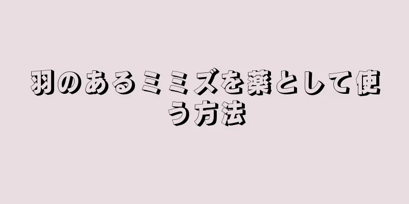 羽のあるミミズを薬として使う方法