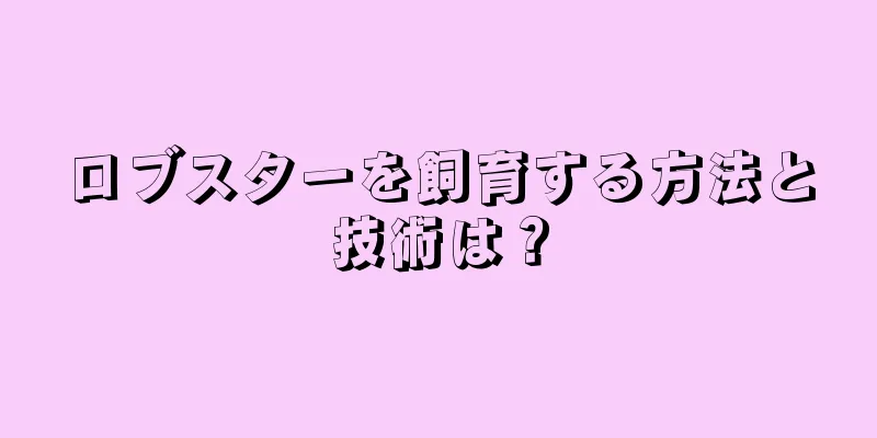 ロブスターを飼育する方法と技術は？