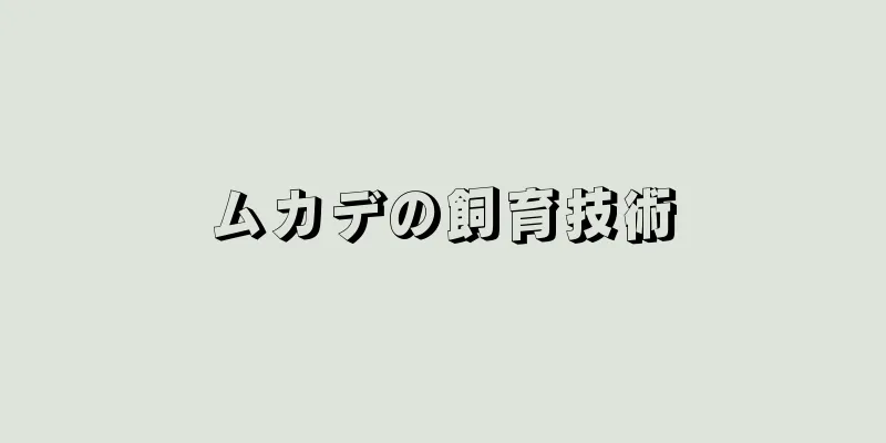 ムカデの飼育技術