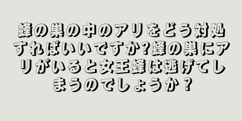 蜂の巣の中のアリをどう対処すればいいですか?蜂の巣にアリがいると女王蜂は逃げてしまうのでしょうか？