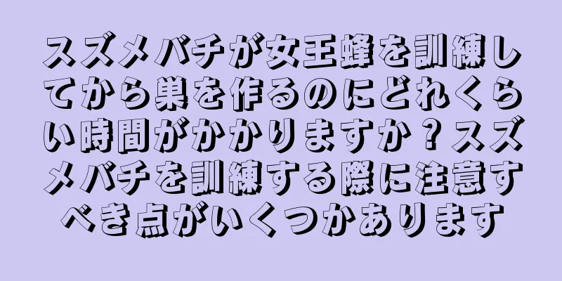 スズメバチが女王蜂を訓練してから巣を作るのにどれくらい時間がかかりますか？スズメバチを訓練する際に注意すべき点がいくつかあります