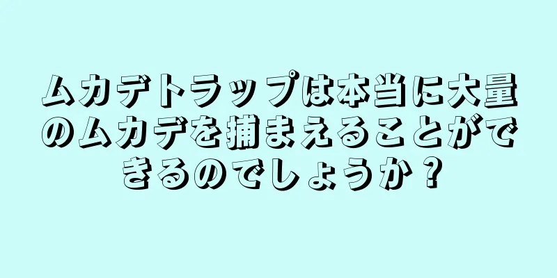 ムカデトラップは本当に大量のムカデを捕まえることができるのでしょうか？