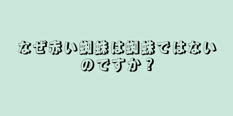 なぜ赤い蜘蛛は蜘蛛ではないのですか？