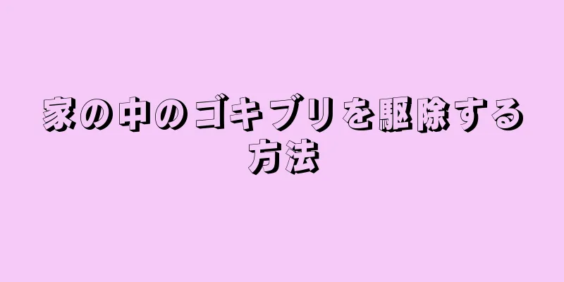 家の中のゴキブリを駆除する方法