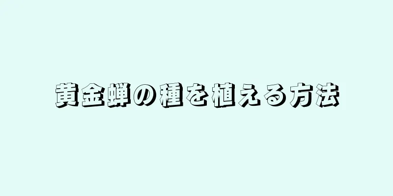 黄金蝉の種を植える方法