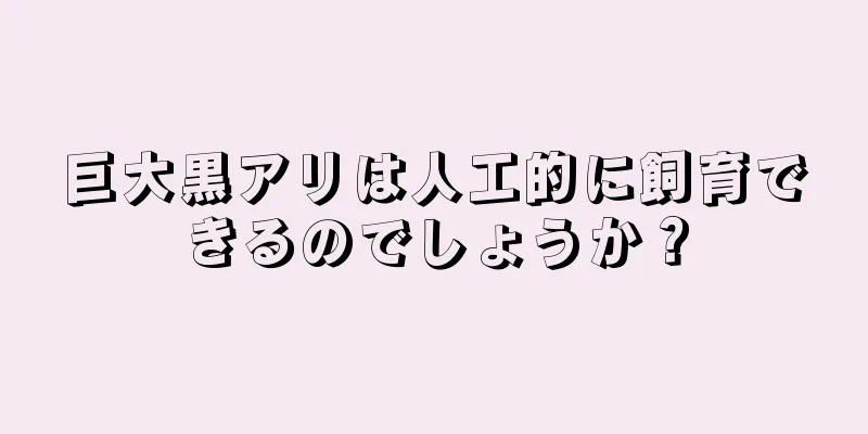 巨大黒アリは人工的に飼育できるのでしょうか？