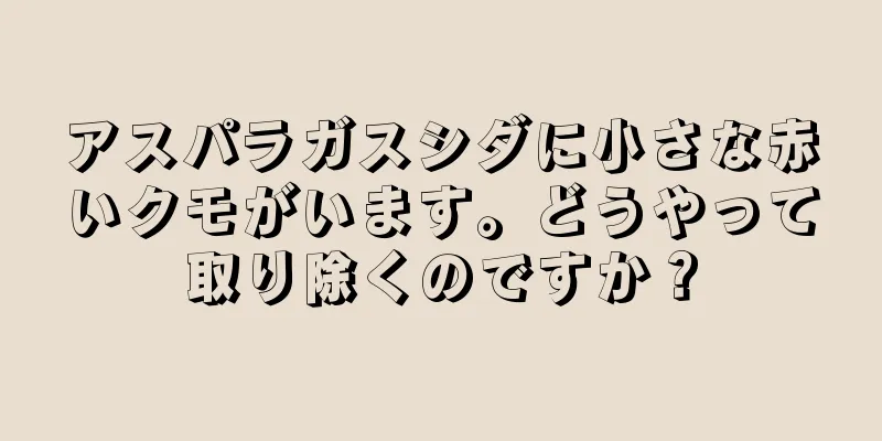 アスパラガスシダに小さな赤いクモがいます。どうやって取り除くのですか？