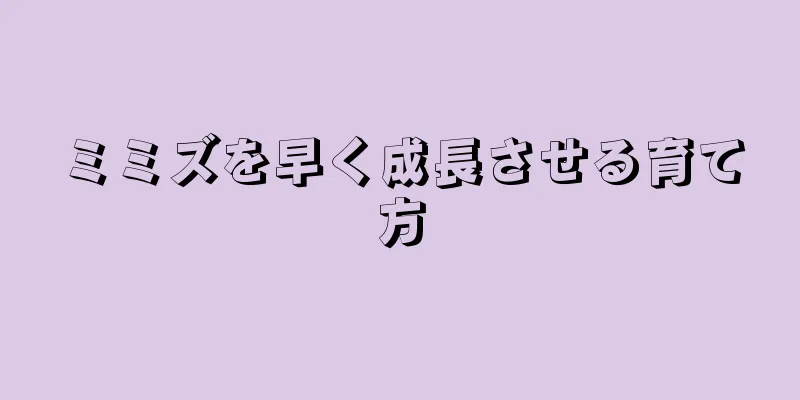 ミミズを早く成長させる育て方