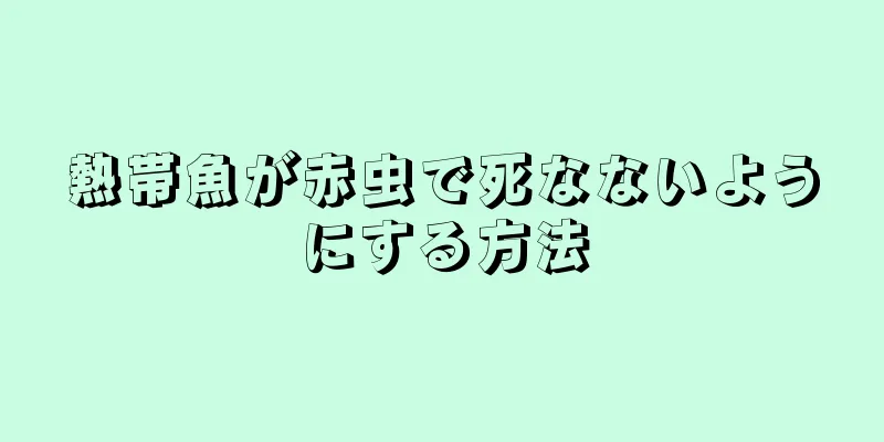 熱帯魚が赤虫で死なないようにする方法